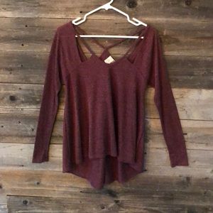 Maroon long sleeve top